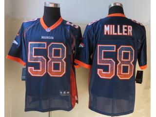 Denver Broncos 58 Von Miller Drift Fashion Blue Elite Jersey