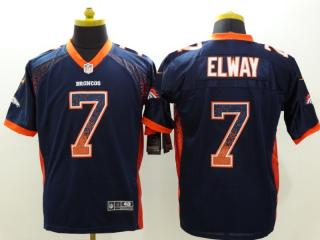 Denver Broncos 7 John Elway Drift Fashion Blue Elite Jersey