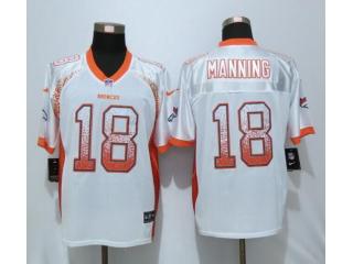Denver Broncos 18 Peyton Manning Drift Fashion White Elite Jersey