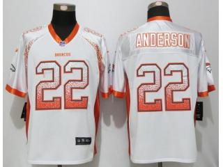 Denver Broncos 22 C. J. Anderson Drift Fashion White Elite Jersey