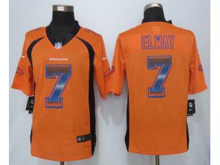 Denver Broncos 7 John Elway Orange Strobe Limited Jersey