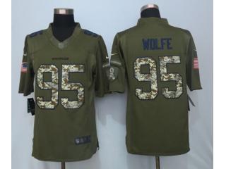 Denver Broncos 95 Derek Wolfe Green Salute To Service Limited Jersey