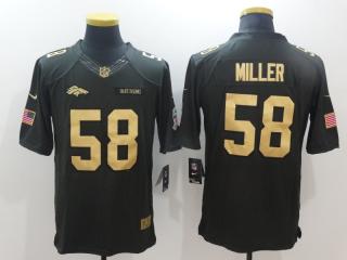 Denver Broncos 58 Von Miller Gold Anthracite Salute To Service Limited Jersey