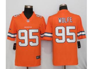 Denver Broncos 95 Derek Wolfe Navy Orange Color Rush Limited Jersey