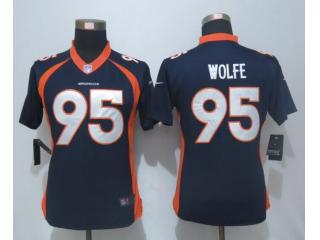 Women Denver Broncos 95 Derek Wolfe Limited Jersey Navy Blue