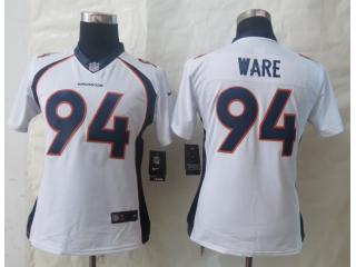 Women Denver Broncos 94 DeMarcus Ware Limited Jersey White