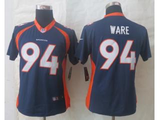 Women Denver Broncos 94 DeMarcus Ware Limited Jersey Navy Blue