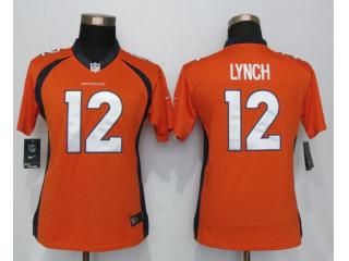 Women Denver Broncos 12 Paxton Lynch Orange Elite Jersey