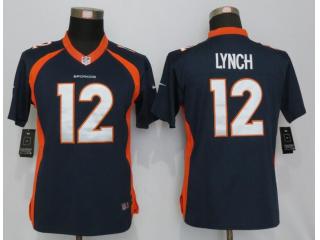 Women Denver Broncos 12 Paxton Lynch Blue Elite Jersey