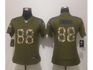 Women Denver Broncos 88 Demaryius Thomas Green Salute To Service Limited Jersey