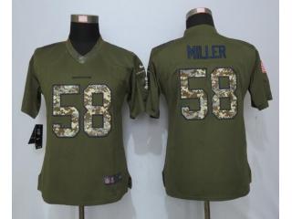 Women Denver Broncos 58 Von Miller Green Salute To Service Limited Jersey