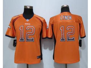 Women Denver Broncos 12 Paxton Lynch Drift Fashion Orange Elite Jersey