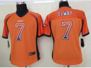 Women Denver Broncos 7 John Elway Drift Fashion Orange Elite Jersey