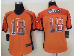 Women Denver Broncos 18 Peyton Manning Drift Fashion Orange Elite Jersey