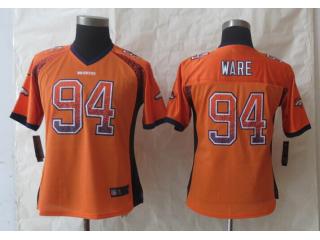 Women Denver Broncos 94 DeMarcus Ware Drift Fashion Orange Elite Jersey
