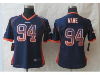 Women Denver Broncos 94 DeMarcus Ware Drift Fashion Blue Elite Jersey