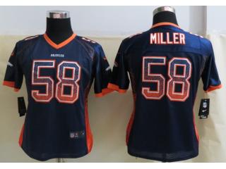 Women Denver Broncos 58 Von Miller Drift Fashion Blue Elite Jersey