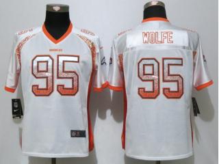 Women Denver Broncos 95 Derek Wolfe Drift Fashion White Elite Jersey