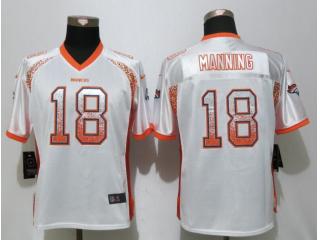Women Denver Broncos 18 Peyton Manning Drift Fashion White Elite Jersey