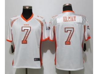 Women Denver Broncos 7 John Elway Drift Fashion White Elite Jersey