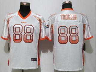 Women Denver Broncos 88 Demaryius Thomas Drift Fashion White Elite Jersey
