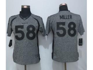 Women Denver Broncos 58 Von Miller Stitched Gridiron Gray Limited Jersey