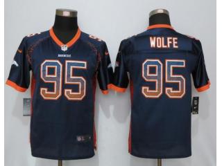 Youth Denver Broncos 95 Derek Wolfe Drift Fashion Blue Elite Jersey