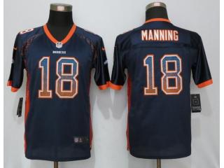 Youth Denver Broncos 18 Peyton Manning Drift Fashion Blue Elite Jersey