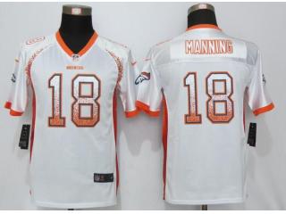 Youth Denver Broncos 18 Peyton Manning Drift Fashion White Elite Jersey