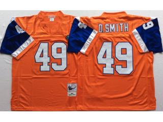 Denver Broncos 49 Dennis Smith Football Jersey Orange Retro