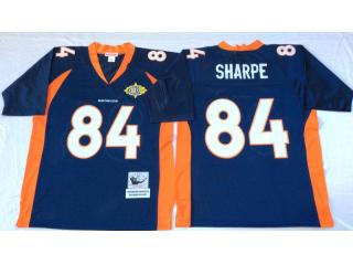 Denver Broncos 84 Shannon Sharpe Football Jersey Navy Blue Retro