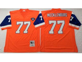 Denver Broncos 77 Karl Mecklenburg Football Jersey Orange Retro