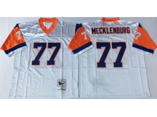 Denver Broncos 77 Karl Mecklenburg Football Jersey White Retro
