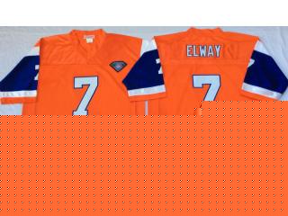 Denver Broncos 7 John Elway Football Jersey Orange Retro