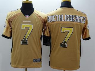 Pittsburgh Steelers 7 Ben Roethlisberger Drift Fashion Gold Elite Jersey