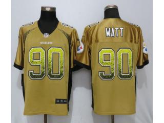 Pittsburgh Steelers 90 T.J. Watt Drift Fashion Gold Elite Jersey