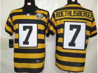 Pittsburgh Steelers 7 Ben Roethlisberger Yellow 80TH Throwback Jersey