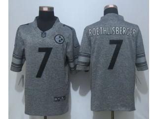 Pittsburgh Steelers 7 Ben Roethlisberger Stitched Gridiron Gray Limited Jersey