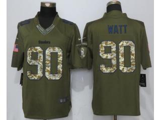 Pittsburgh Steelers 90 T.J. Watt Green Salute To Service Limited Jersey