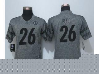 Women Pittsburgh Steelers 26 LeVeon Bell Stitched Gridiron Gray Limited Jersey