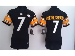 Women Pittsburgh Steelers 7 Ben Roethlisberger Football Jersey Black