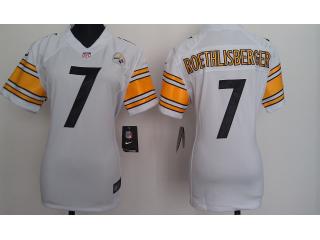 Women Pittsburgh Steelers 7 Ben Roethlisberger Football Jersey White