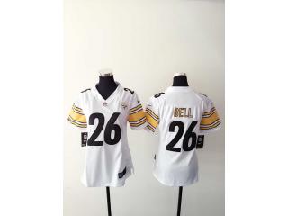 Women Pittsburgh Steelers 26 LeVeon Bell Football Jersey White