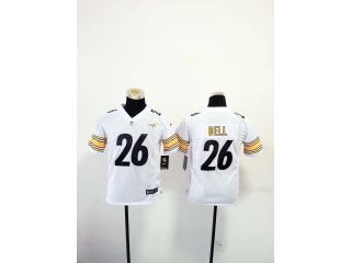 Youth Pittsburgh Steelers 26 LeVeon Bell Football Jersey White