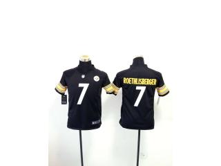 Youth Pittsburgh Steelers 7 Ben Roethlisberger Football Jersey Black