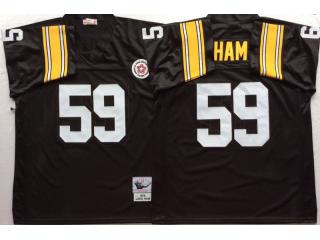 Pittsburgh Steelers 59 Jack Ham Football Jersey Black Retro