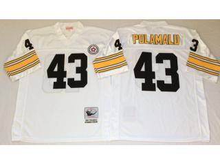 Pittsburgh Steelers 43 Troy Polamalu Football Jersey White Retro