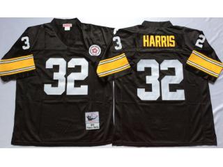 Pittsburgh Steelers 32 Franco Harris Football Jersey Black Retro
