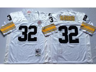 Pittsburgh Steelers 32 Franco Harris Football Jersey White Retro