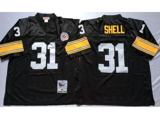 Pittsburgh Steelers 31 Donnie Shell Football Jersey Black Retro